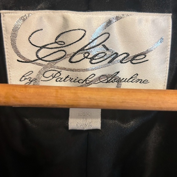 Ebene by Patrick Assuline Rabbit Fur trim pattern trench size 10 Excellent cond - Picture 15 of 16
